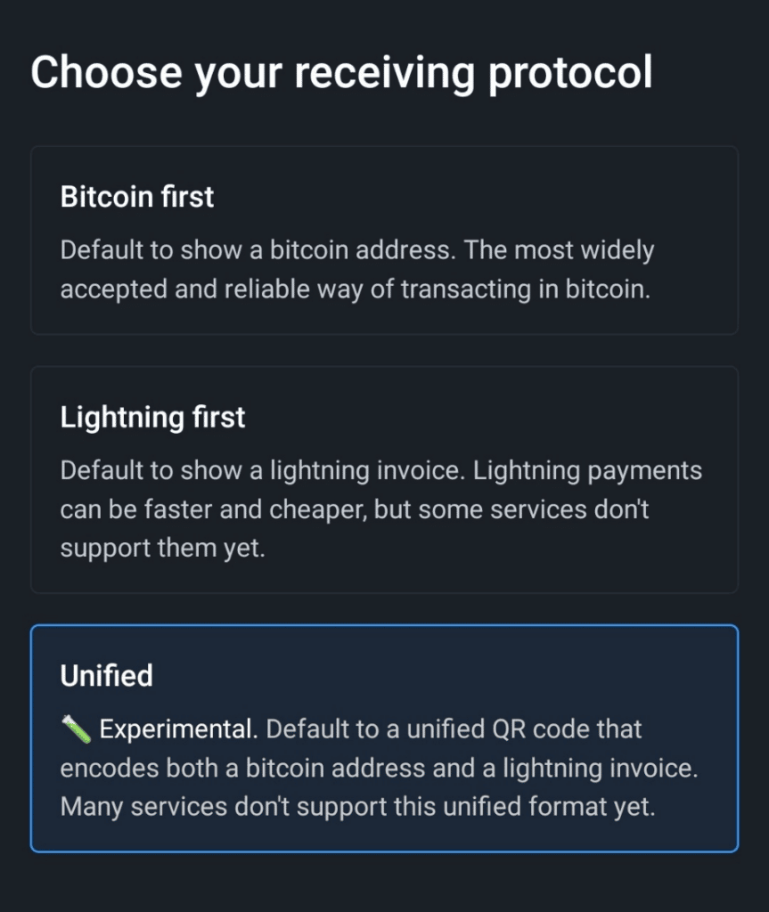 qr unificado de muun wallet para pagos en btc y lightning