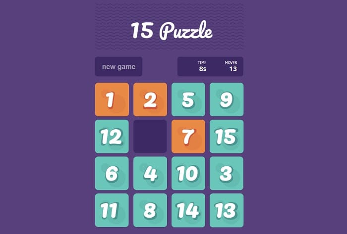 rompecabezas cuadricular 15 puzzle