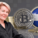Stacy Herbert, bitcoin y bandera de El Salvador.