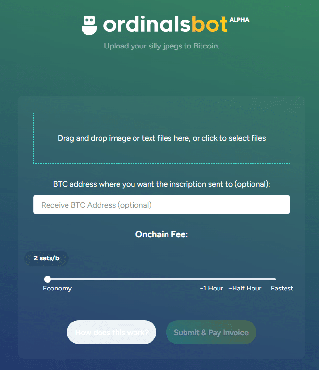 plataforma de OrdinalBots