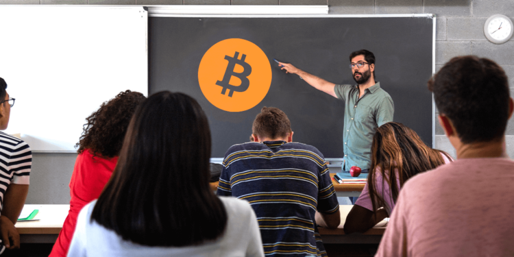 Educación sobre bitcoin en universidad.