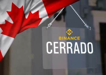 bandera de canada sobre letrero de Cerrado sobre puerta de cristal