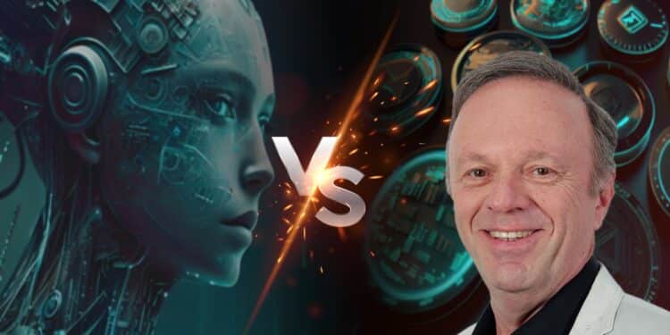 Michael Kagan, CTO de Nvidia, con inteligencia artificial enfrentada a criptomonedas en el fondo