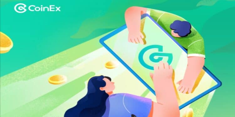 Pancarta promocional de la funcionalidad Market de CoinEx.