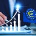 Tasas de interés en aumento junto a logo del Banco Central Europeo.