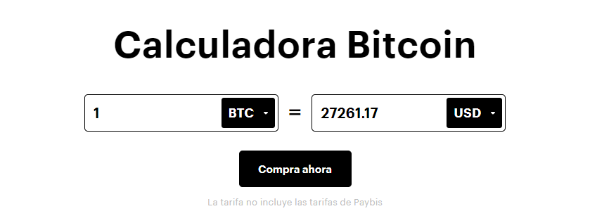 Calculadora de Paybis.