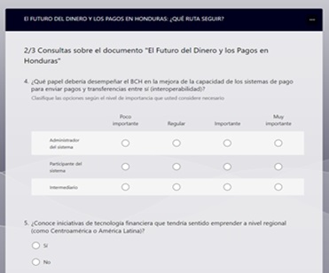 segmento de la consulta popular sobre las cbdc en honduras