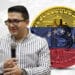 exjefe de Sunacrip, bitcoin con bandera de Venezuela y signos de interrogación detrás.