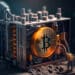 Bitcoin, mineros, bandera de Estados Unidos.
