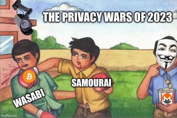 Meme de monero y samourai.