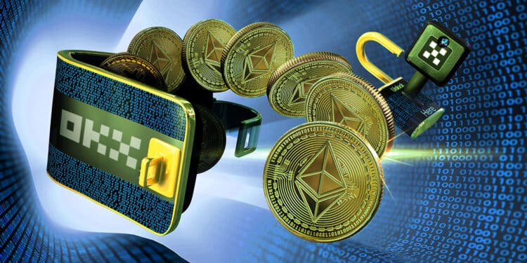 billetera digital con ethers saliendo en red digital