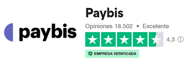 La calificación de Paybis es de 4,3.