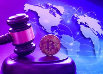 Regulación de bitcoin y mapa mundial.