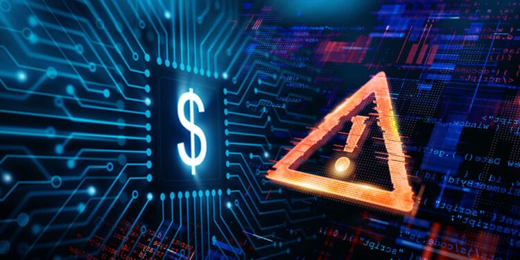 Signo de dólar y símbolo de alerta