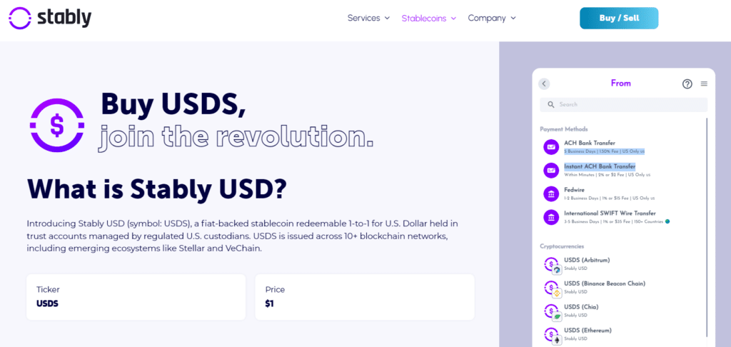 Plataforma stably explica qué es la stablecoin USD.