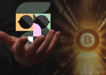 mano presentando logo de Vexl con bitcoin en el fondo