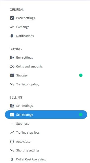 parametros estratégicos a configurar en los bots de cryptohopper