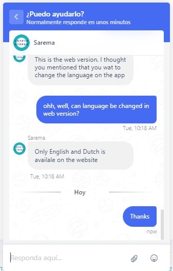 conversación con el soporte de CryptoHopper