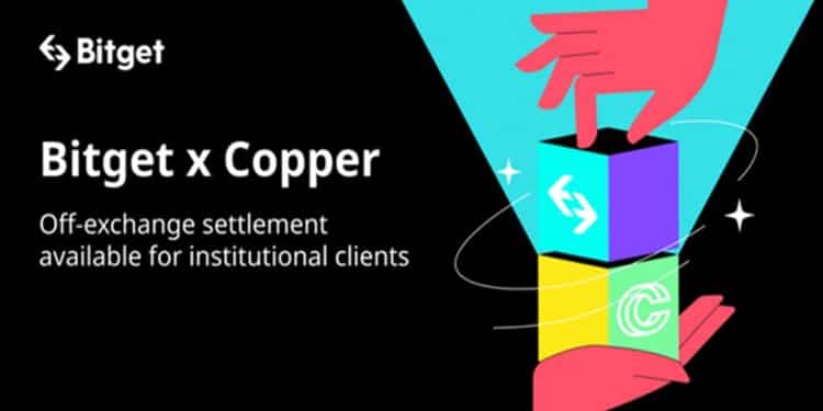 Pancarta promocional de la asociación de Bitget con Copper.
