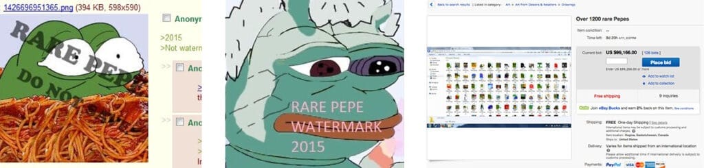 Primeras cartas de Rare Pepe vendidas en ebay