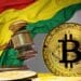 Bitcoin y bandera de Bolivia.