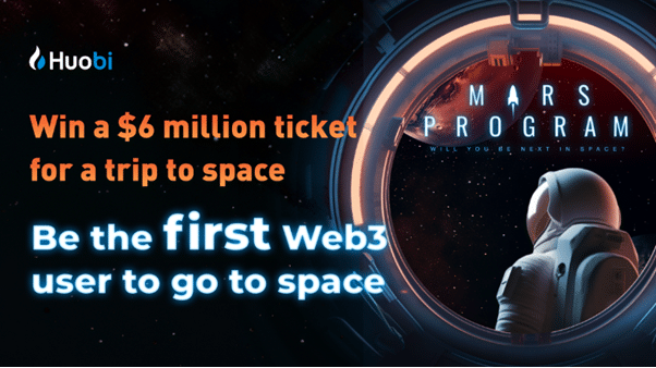 banner del anuncio de la misión a marte de Huobi