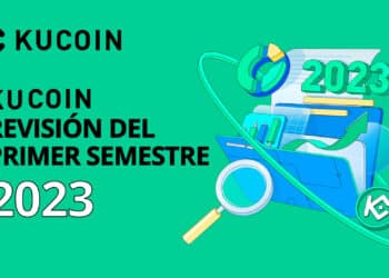 Pancarta promocional de los resultados del primer semestre de Kucoin