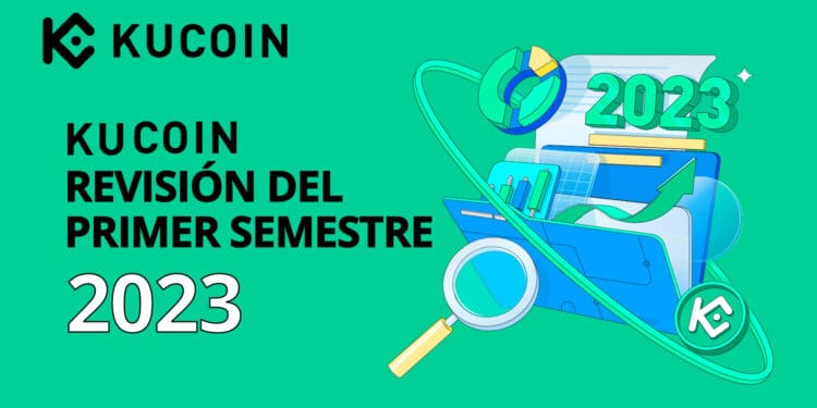 Pancarta promocional de los resultados del primer semestre de Kucoin