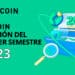 Pancarta promocional de los resultados del primer semestre de Kucoin