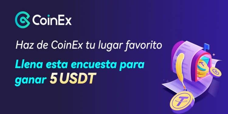 Pancarta promocional de la encuesta de CoinEx.