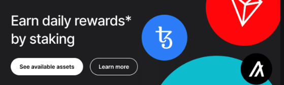 Logos de algunas de las criptomonedas disponibles en Earn, de Ledger.