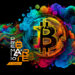 Bitcoin y logo de Premio B Arte 2023.