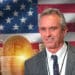 Robert F. Kennedy Jr., bandera de EE.UU. y bitcoin.