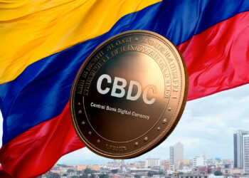 CBDC y bandera de Colombia.
