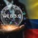 Web 3 y bandera de Colombia.