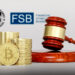 Regulación de bitcoin y logo de FMI y FSB.