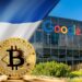 Bitcoin, bandera de El Salvador y Google.