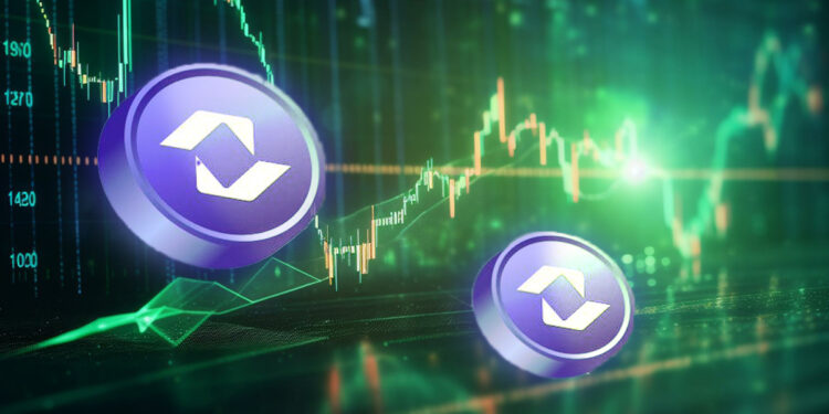 monedas de safepal con grafico de precio en aumento en el fondo