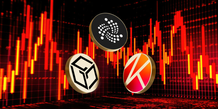 Criptomonedas en rojo.