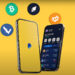wallet de criptomonedas en telefonos moviles con logo de Paypal