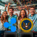 Ejecutivos celebrando y logo de la SEC y Ripple.