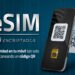 Teléfono celular con un código QR y una tarjeta SIM en pantalla junto al logo de Encriptados.