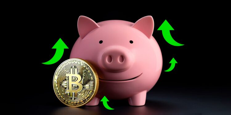Bitcoin y chanchito para ahorrar.