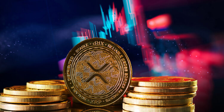 monea de XRP con grafico de precio mostrando pump and dump tras noticia falsa y liquidación de millones de monedas