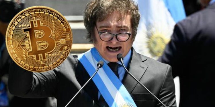 Javier Milei es presidente de Argentina desde diciembre de 2023.  Fuente: Presidencia Argentina / Composición por CriptoNoticias.