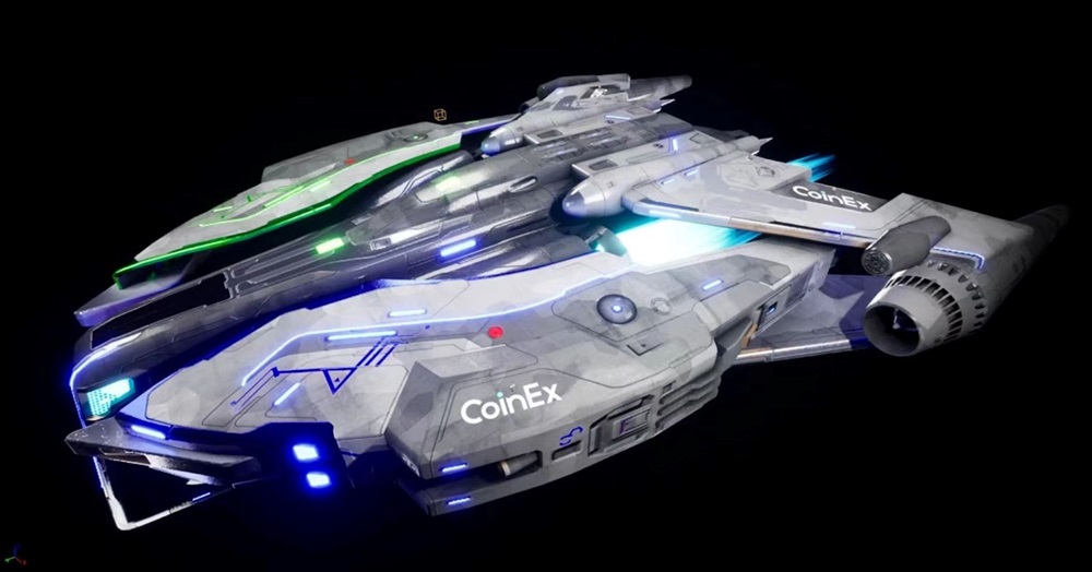 Nave interplanetaria que recoge la visión de CoinEx sobre su wallet.