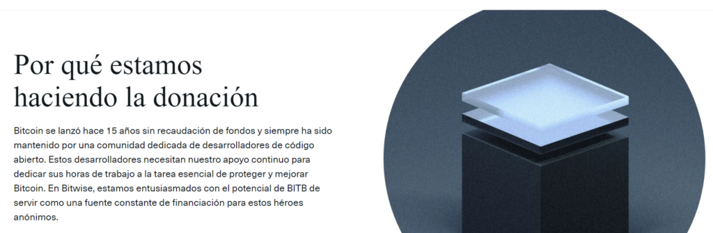 Bitwise donaciones Bitcoin.