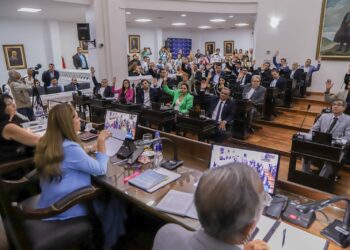Miembros de la legislatura aprueban por mayoría la emisión de la moneda digital. Fuente: Legislatura La Rioja.