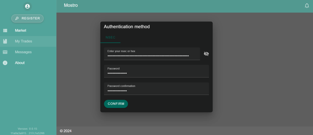 Login Mostro.