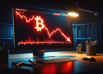 Cae el precio de bitcoin. - Fuente: Dall-E, por OpenAI.